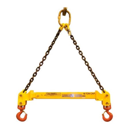Caldwell Strong-bac Adjustable Spreader Beam, 20,000 lbs Capacity, 168in, Chain Top Rigging, Yellow, Steel 32C-10-8/14